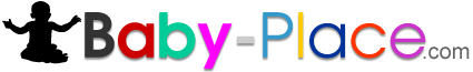 Logo of "Baby-Place.com" featuring a silhouette of a sitting baby next to the text "Baby-Place" in colorful letters.