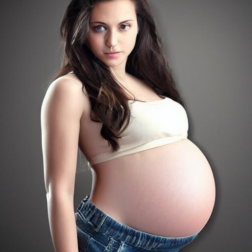 teen mother with pregnant tummy